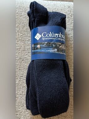 NWT Columbia Men's Navy Crew Socks - 3-pack